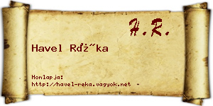 Havel Réka névjegykártya